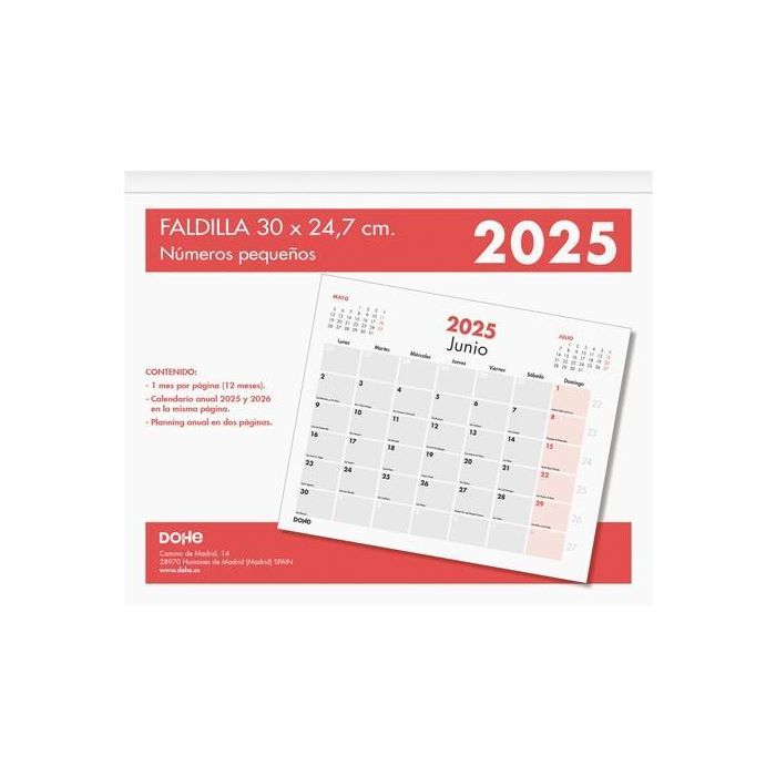 Dohe Calendario Sobremesa-Faldilla 30x24,7 cm Números Pequeños 2025 Dohe Calendario Sobremesa-Faldilla 30x24,7 cm Números Pequeños 2025