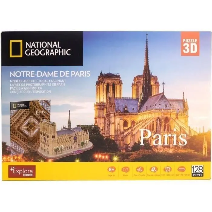 Explora Notre Dame De Paris Puzzle 3D Construcción EXP3301045402024 128 Piezas 8 Años 2 Explora Notre Dame De Paris Puzzle 3D Construcción EXP3301045402024 128 Piezas 8 Años 2