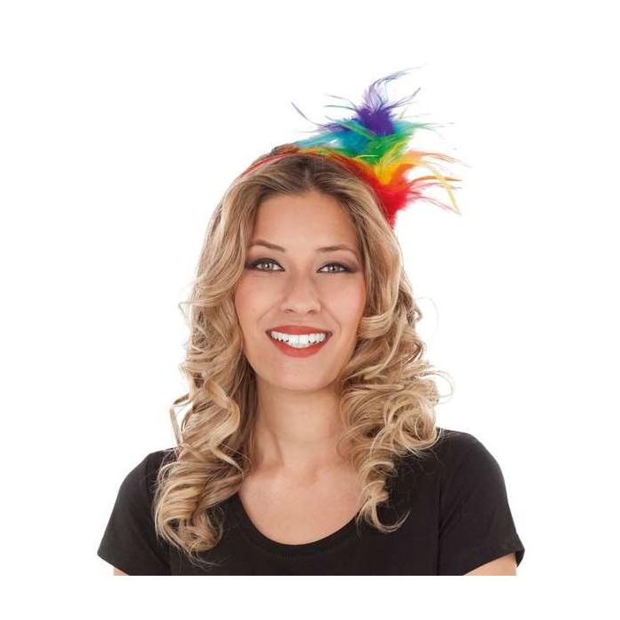 My Other Me Diadema de Plumas Arco Iris Multicolor Talla Única para Adulto de Poliéster y PVC 0 My Other Me Diadema de Plumas Arco Iris Multicolor Talla Única para Adulto de Poliéster y PVC 0