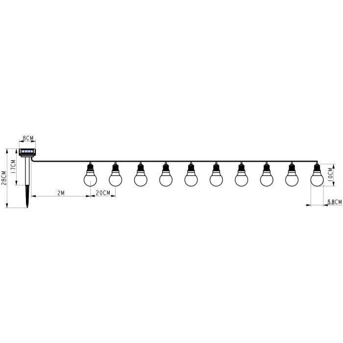 Guirnalda solar Guinguette GALIX - 10 LED 3