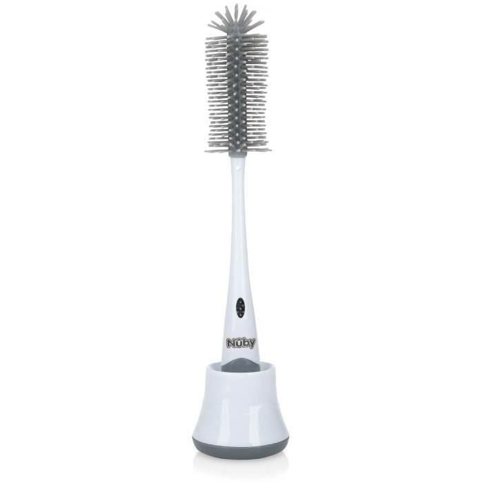 Nuby NUB0048526993925 Cepillo de limpieza 2 en 1 para biberón y tetina con soporte higiénico