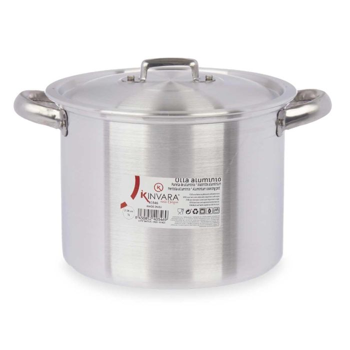Olla de Aluminio Kinvara 18 cm 3 L - Plata, Apta Gas/Horno/Lavavajillas (6 Unidades) 2 Olla de Aluminio Kinvara 18 cm 3 L - Plata, Apta Gas/Horno/Lavavajillas (6 Unidades) 2