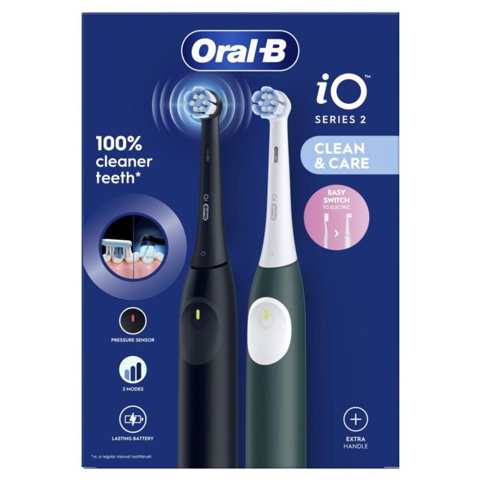 Cepillo de Dientes Eléctrico Oral-B IO2 DUO Negro Verde (2 Unidades) 1