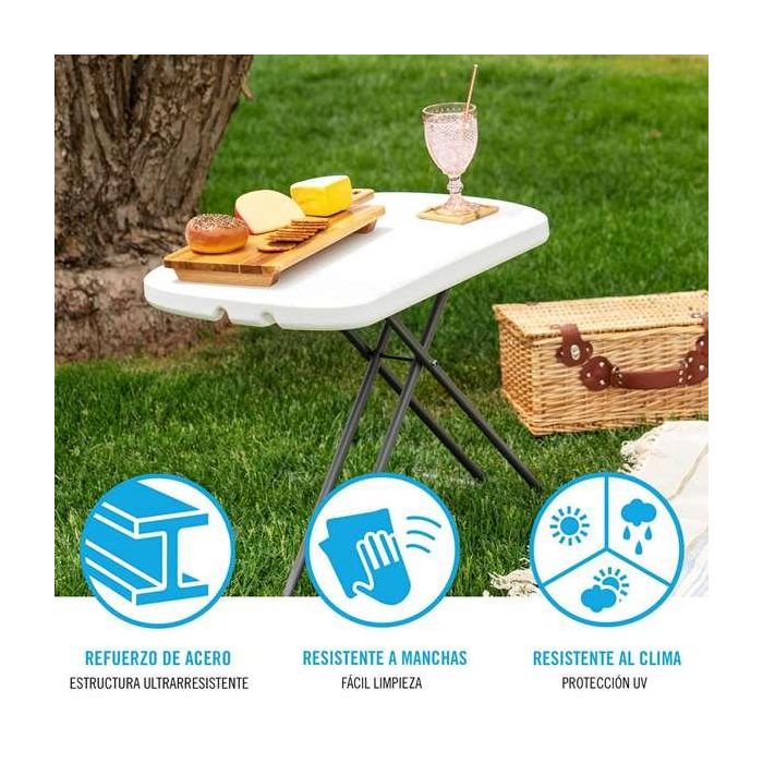 Mesa auxiliar plegable regulable 3 posiciones lifetime 66x46xh61/71 cm 5 Mesa auxiliar plegable regulable 3 posiciones lifetime 66x46xh61/71 cm 5