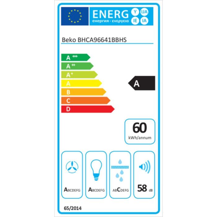 Campana Convencional BEKO BHCA96641BBHS 90 cm 712 m3/h Negro 1 Campana Convencional BEKO BHCA96641BBHS 90 cm 712 m3/h Negro 1