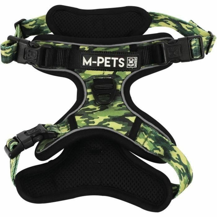 M Pets MPE6953182739876 Arnés de Senderismo Camuflaje Talla S con Tejido Acolchado, Clip Seguridad, Asa y Doble Correa