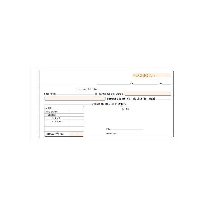 Talonario Alquiler Iva Duplicado Loan (75D) 10 unidades