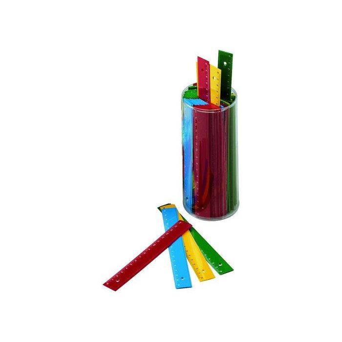 Faibo Regla Escolar 15 cm Bote 100 Ud C-Surtidos