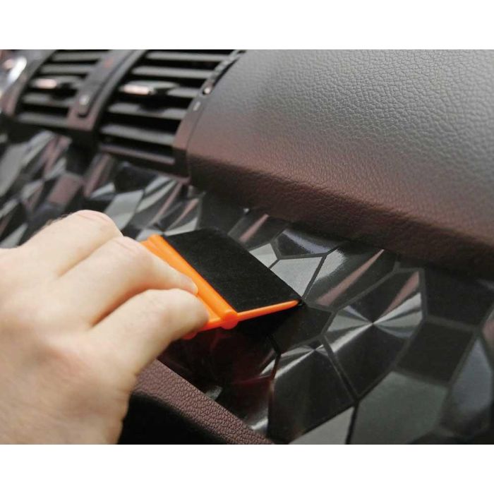 Foliatec FO3175 Lámina Adhesiva 3D Autoadhesiva para Interior de Coche Diseño Hexágono Irregular Cockpit Universal Cortable 2