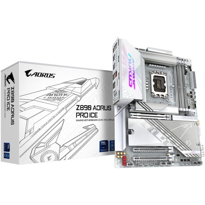 GIGABYTE Z890 AORUS PRO ICE Placa Base Intel Z890 LGA 1851 ATX DDR5 Wi-Fi 7 Thunderbolt 4 0 GIGABYTE Z890 AORUS PRO ICE Placa Base Intel Z890 LGA 1851 ATX DDR5 Wi-Fi 7 Thunderbolt 4 0