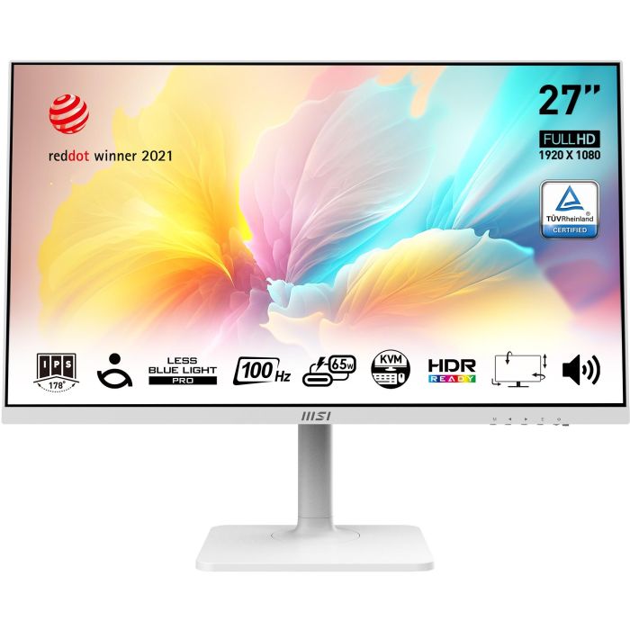 MSI Modern MD272XPWDE Monitor 27" Full HD IPS 100Hz 4ms Blanco, HDMI, DisplayPort, USB-C