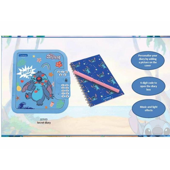 Lexibook Cuaderno Diario Secreto Electrónico Disney Stitch con Código, Luces y Sonido - 24,1x6,5x18 cm 15 Lexibook Cuaderno Diario Secreto Electrónico Disney Stitch con Código, Luces y Sonido - 24,1x6,5x18 cm 15