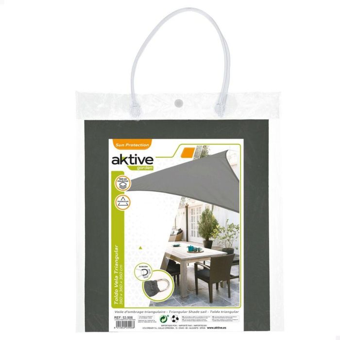 Vela de sombra Aktive Gris 360 x 0,5 x 360 cm Triangular (6 Unidades) 1 Vela de sombra Aktive Gris 360 x 0,5 x 360 cm Triangular (6 Unidades) 1