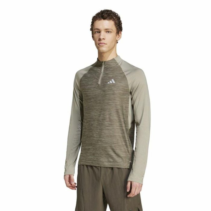 Camiseta de Manga Larga Hombre Adidas Gym+ 3 Bandas 1/4Zip Marrón 4 Camiseta de Manga Larga Hombre Adidas Gym+ 3 Bandas 1/4Zip Marrón 4