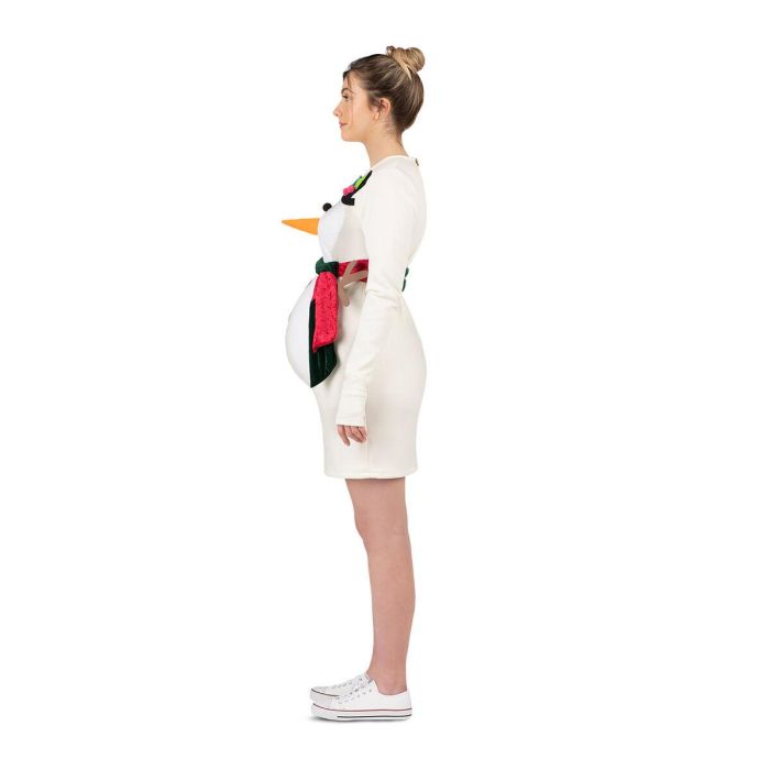 My Other Me Disfraz de Muñeco de Nieve Blanco para Adulto | Talla Única M con Vestido y Fajín Incluido 9