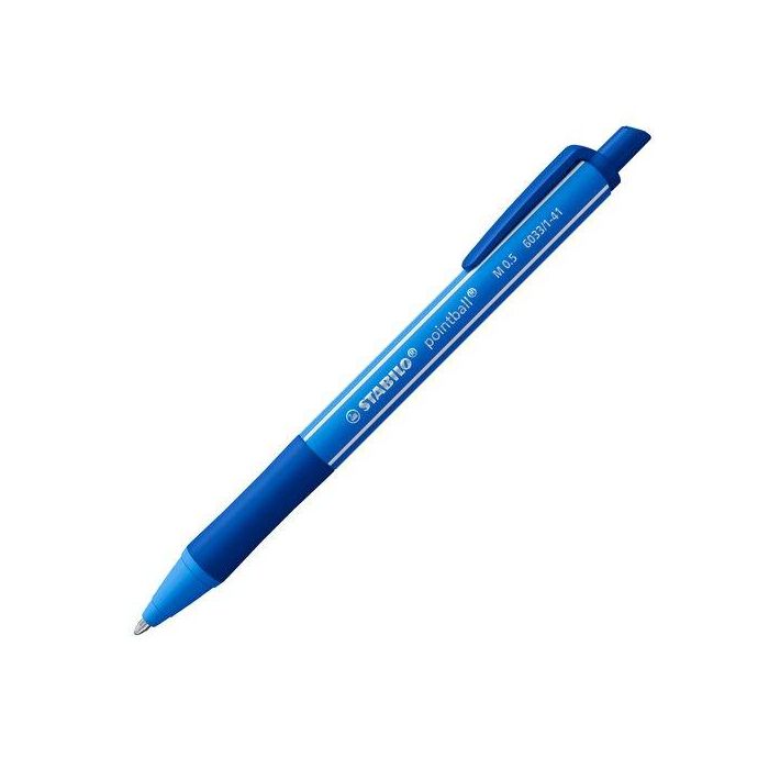 Boligrafo Stabilo Retractil Pointball Colorful Azul Marino (Set de 10)