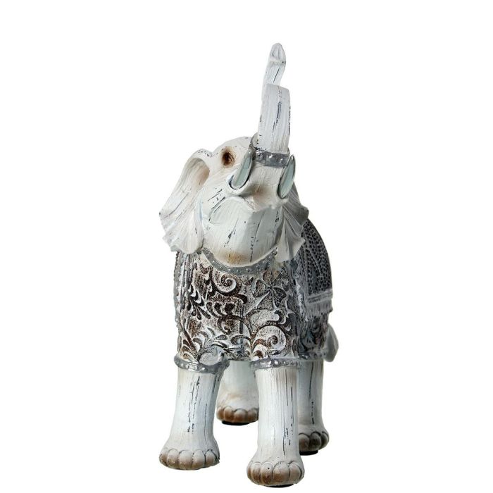 Figura Decorativa Alexandra House Living Blanco Plástico Elefante 10 x 22 x 21 cm 1