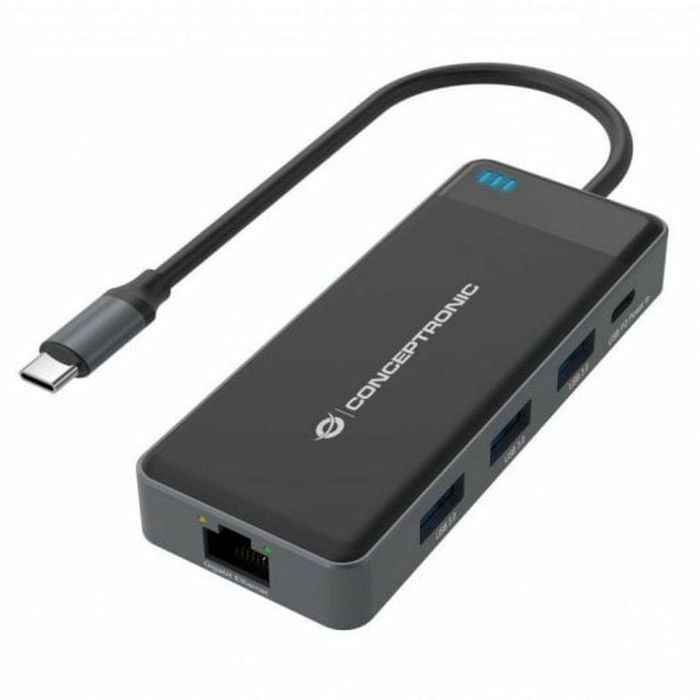 CONCEPTRONIC ADAPTADOR USB-C 7IN1 HDMIx2 USB-C PD 100W USB-A RJ45 GIGABIT DONN14G CONCEPTRONIC ADAPTADOR USB-C 7IN1 HDMIx2 USB-C PD 100W USB-A RJ45 GIGABIT DONN14G