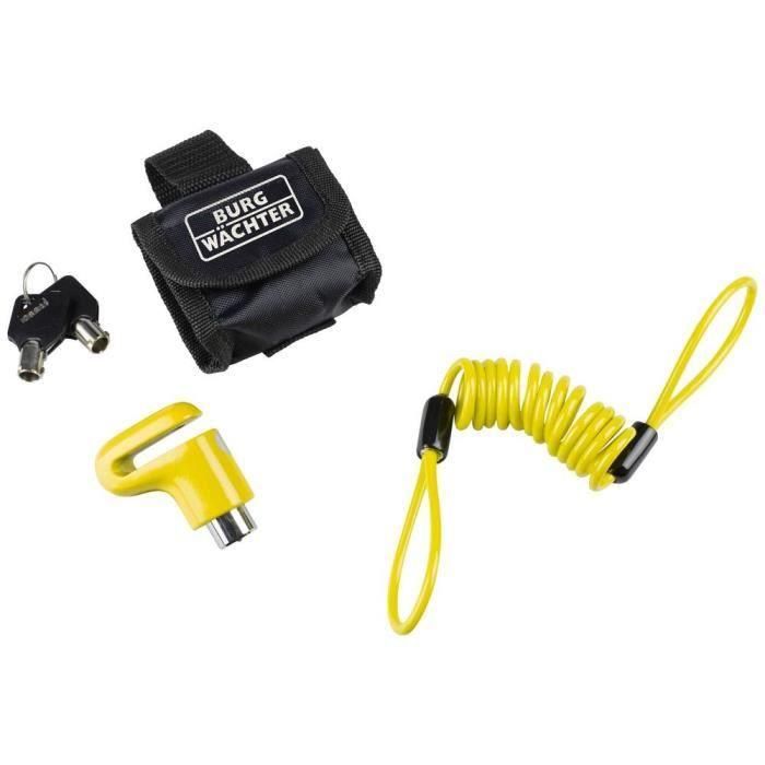 Candado de cable para bicicleta - BURG WACHTER - 520 50 Yellow SB - Cable de acero enfundado 14 mm, 100 cm 2 Candado de cable para bicicleta - BURG WACHTER - 520 50 Yellow SB - Cable de acero enfundado 14 mm, 100 cm 2