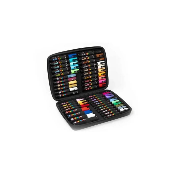 POSCA 304222304 Maletín Premium de 40 Rotuladores Marcadores para Todas las Superficies, 4 Tamaños de Punta Surtidos
