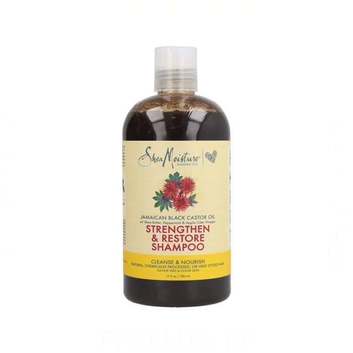 Shea Moisture Champú Jamaican Black Castor Oil Fortalece & Restaura 384ml | Cabello Dañado o Procesado, Rizos