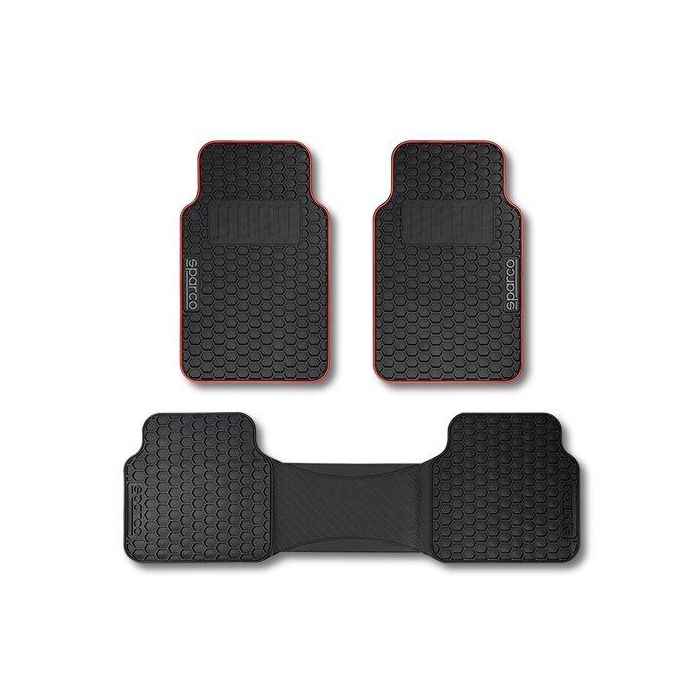 Sparco Alfombra F500 SPCF500RD Negro-Rojo Pvc 3 Piezas Universal 1