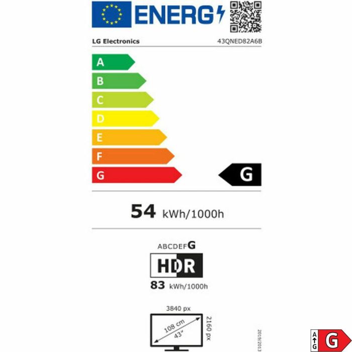 Smart TV LG 43QNED82A6B 43" 4K Ultra HD LED HDR Edge-LED QNED 23