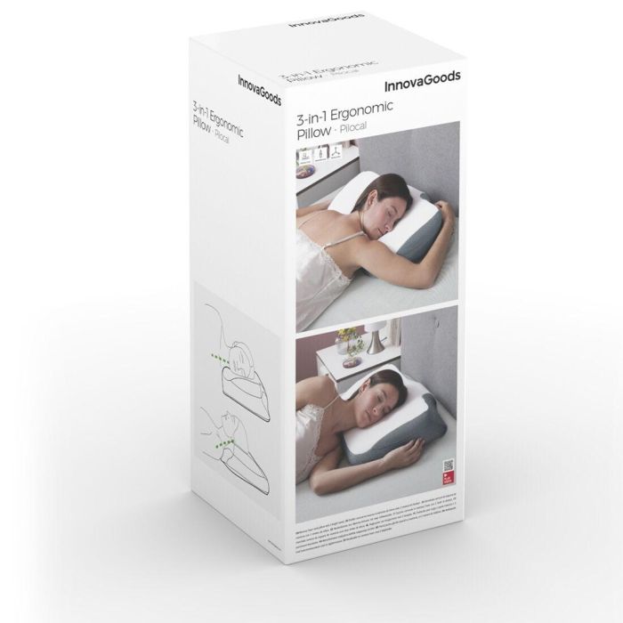 Almohada Cervical Ergonómica 3 en 1 Pilocal InnovaGoods 4 Almohada Cervical Ergonómica 3 en 1 Pilocal InnovaGoods 4