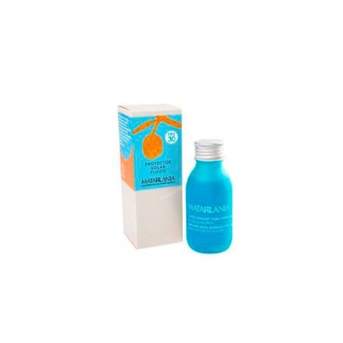 Matarrania Protector Solar Facial Fluido SPF 30 100% BIO, Mineral, Resistente Agua, Todo Tipo de Pieles, 100 ml