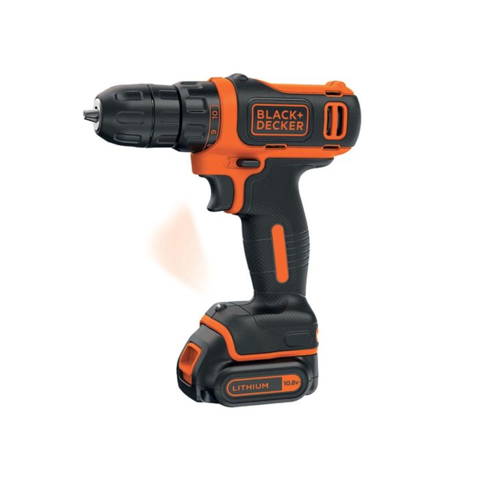 Black & Decker Destornillador Inalámbrico 10.8V, 2 Baterías Litio, Control de Torque 10 Posiciones y Caja 20