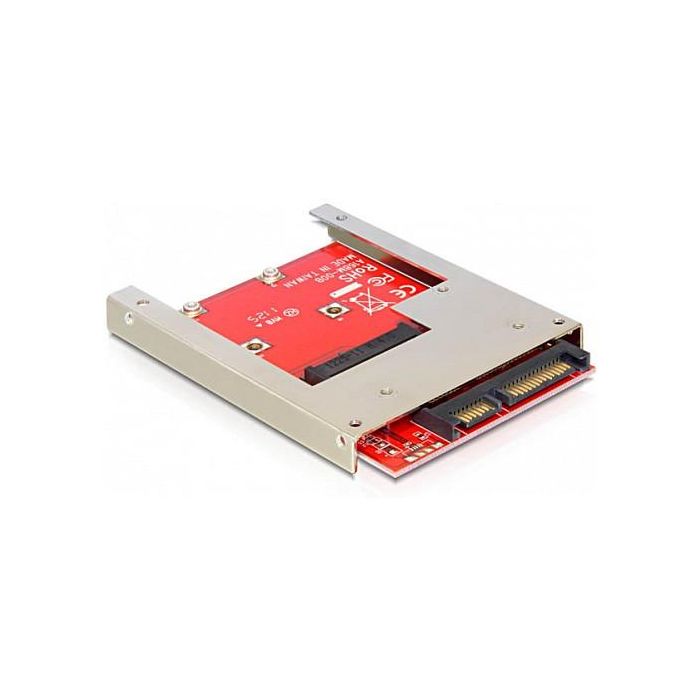 Delock Adaptador Convertidor SATA 22 Pin a mSATA Interno Full size Color Rojo - 61892 0 Delock Adaptador Convertidor SATA 22 Pin a mSATA Interno Full size Color Rojo - 61892 0