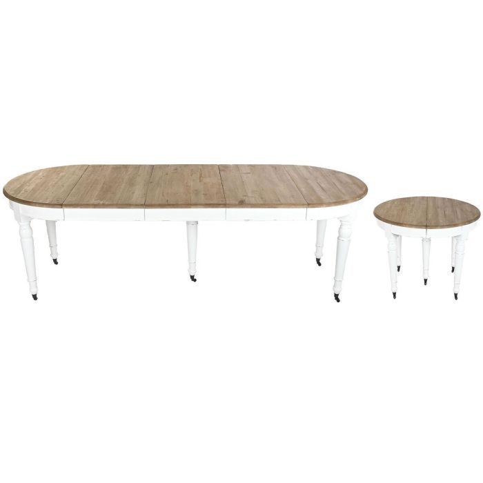 Mesa de Comedor Home ESPRIT Blanco Abeto 100 x 100 x 78 cm 1