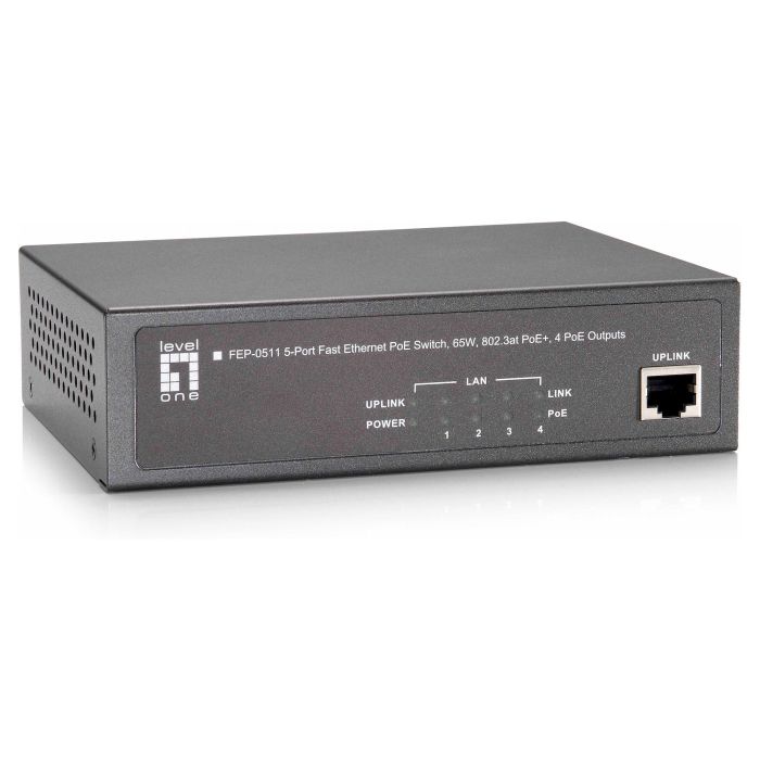Level One Switch FEP-0511 Fast Ethernet 4xPoE 65W 1