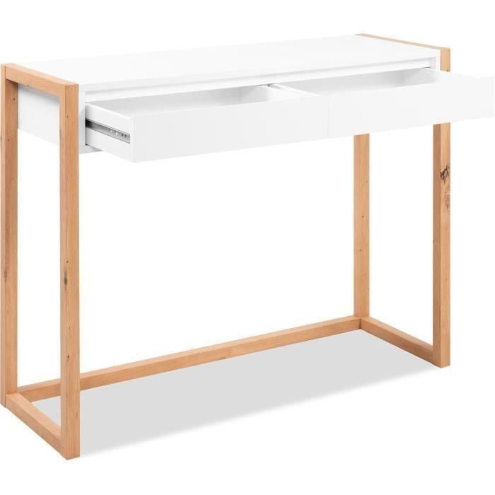 Denver Escritorio consola DENVER003993 - Roble Artisan / Blanco con 2 cajones - 100 x 35 x 75 cm 4