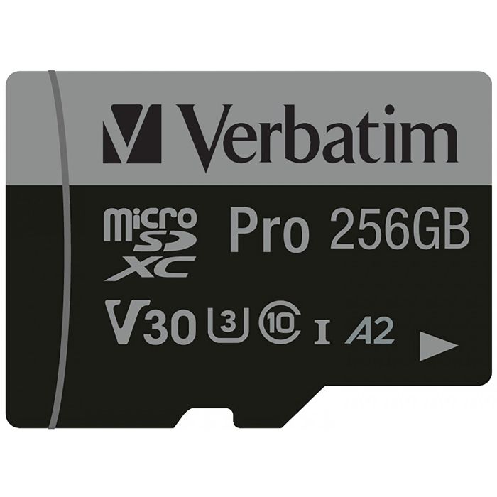 Verbatim 256GB MicroHC Pro Class 10 Tarjeta de Memoria con Adaptador 0 Verbatim 256GB MicroHC Pro Class 10 Tarjeta de Memoria con Adaptador 0