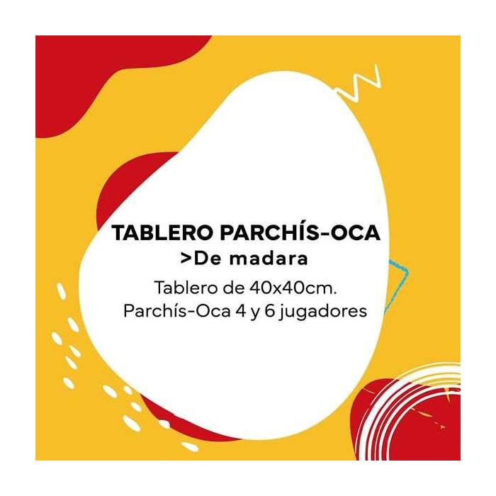 Tablero parchis 4 y 6 jugadores de madera 40x40 cm sin accesorios 4 Tablero parchis 4 y 6 jugadores de madera 40x40 cm sin accesorios 4