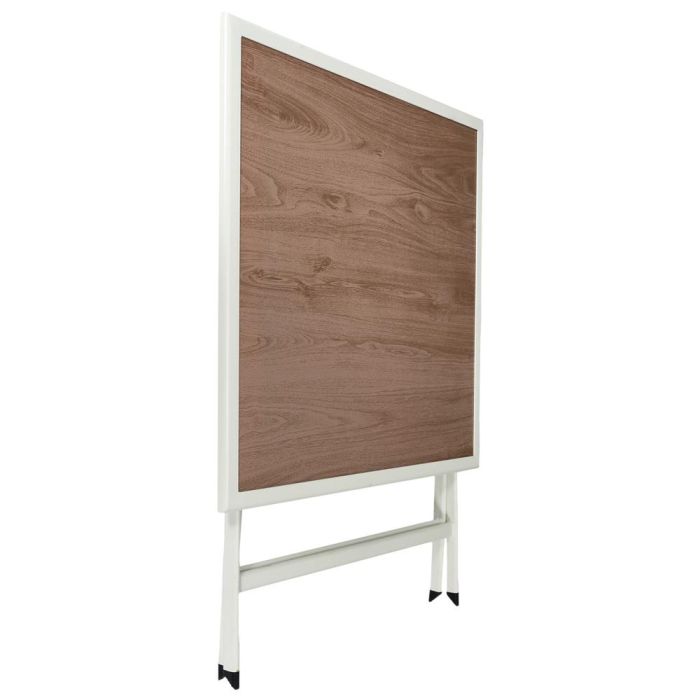 Home Deco Factory Mesa Plegable Metal y Vidrio Templado 70x70 cm Blanca 4