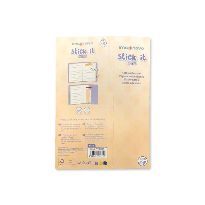 Imaginovo Bloc notas adhesivas marcapaginas patita perro 120 hojas 8x15x48 mm 4