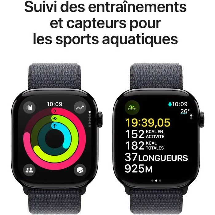 Apple Watch Series 10 GPS 46 mm Caja de Aluminio Negro Azabache Correa Deportiva Ink 3