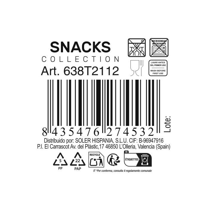Bolsa Snacks Transparente Inde 12x6 cm (48 Unidades) 3 Bolsa Snacks Transparente Inde 12x6 cm (48 Unidades) 3