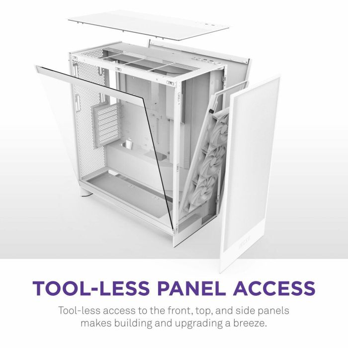 NZXT CM-H72FW-01 H7 Flow - Caja Semitorre de PC ATX/Micro-ATX/Mini-ITX, Blanco 10