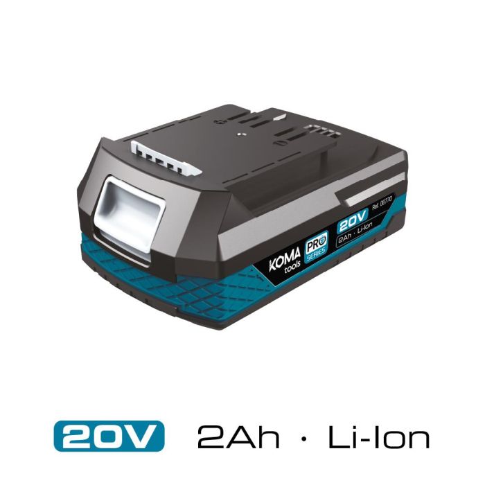 Koma Tools 20v-b2 Batería Li-ion 20V 2.0Ah con Indicador de Carga y Protección Antigolpes para Pro Series One For All