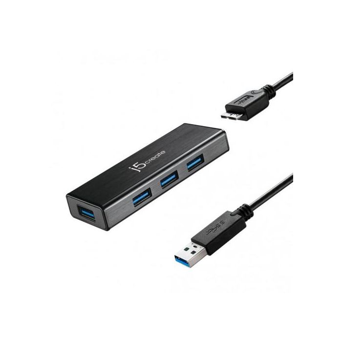 j5create JUH340 Mini Hub USB 3.0 4 Puertos Negro Aluminio 5Gbps 0 j5create JUH340 Mini Hub USB 3.0 4 Puertos Negro Aluminio 5Gbps 0