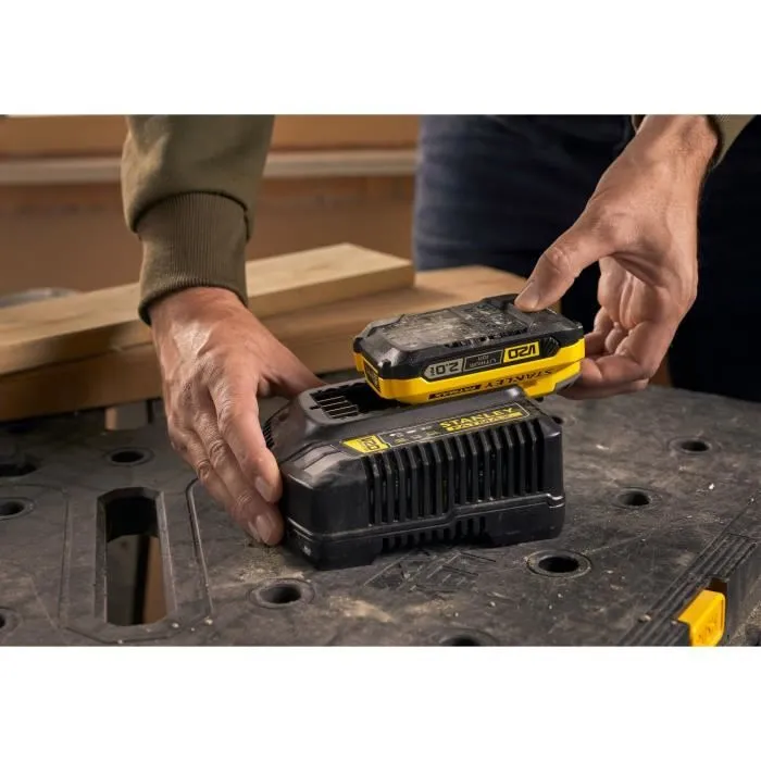 Stanley Fatmax SFMCB12D2-QW Paquete de 2 Baterías 18V 2Ah + Cargador 2A para gama STANLEY FATMAX V20 4