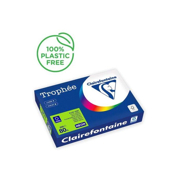 Papel De Color A4 Clairefontaine Trophee 80G 500H Fluo Verde
