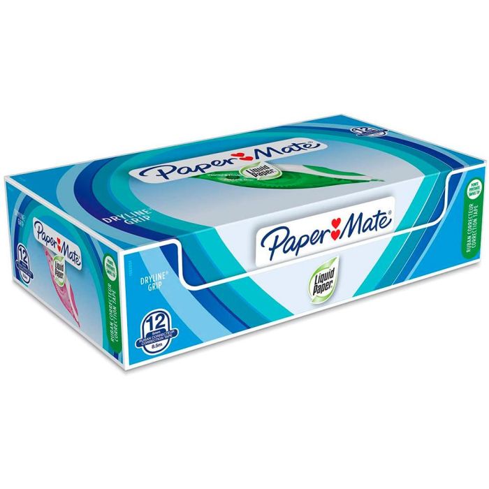 Paper Mate Cinta Correctora Dryline 5 mmx8,5M Colores Surtidos -12U- 1