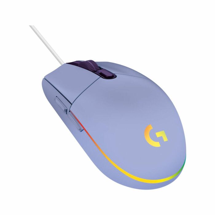 Ratón Gaming con Cable - LOGITECH G - G203 - LIGHTSYNC - RGB - Color Lila