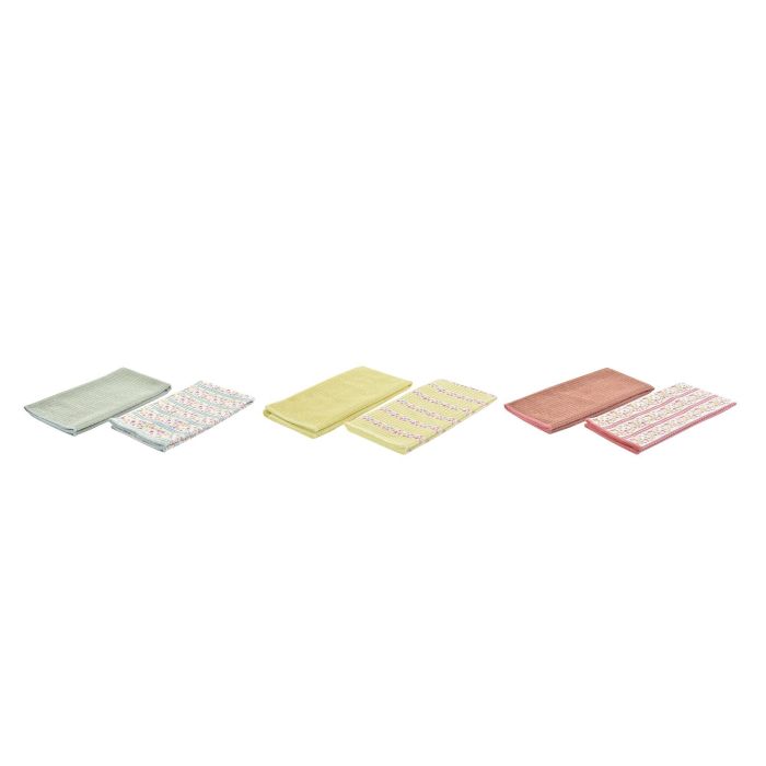 DKD Home Decor Paño de Microfibra Decorativo Shabby Estilo Vichy Sweet 60x40x0.5 cm Set de 2 Piezas Verde Rojo con Motivo Floral 1 DKD Home Decor Paño de Microfibra Decorativo Shabby Estilo Vichy Sweet 60x40x0.5 cm Set de 2 Piezas Verde Rojo con Motivo Floral 1