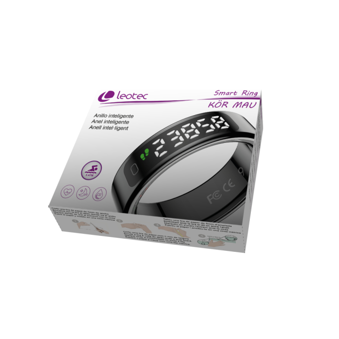 Kör Mau Anillo Inteligente Rastreador de Actividad LEOTEC LESR01K08 LED IPX8 Negro 6 Kör Mau Anillo Inteligente Rastreador de Actividad LEOTEC LESR01K08 LED IPX8 Negro 6