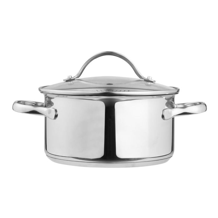 Day Batería Cocina 3 Piezas Acero Inoxidable con Tapas Cristal Válvula Vapor Apta Inducción Gas Eléctrica Vitrocerámica 5